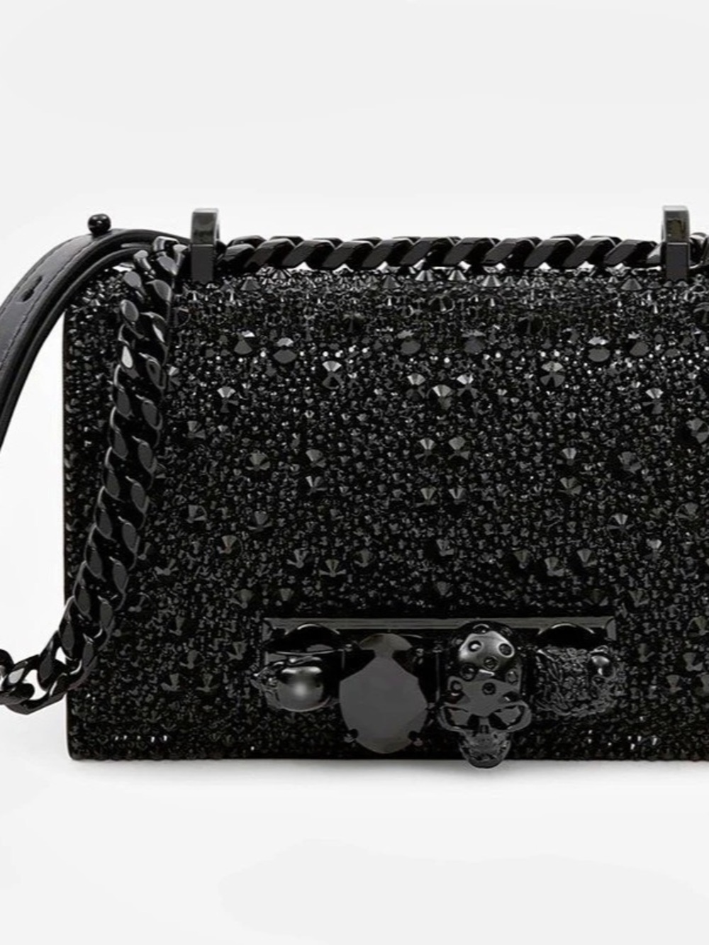 Alexander McQueen Crystal-Embellished Mini Jewelled Satchel Bag(Dust bag incl)